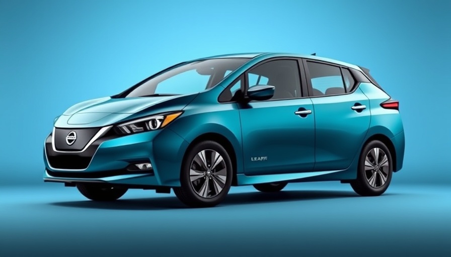 Modern neue Nissan Leaf in a studio setting