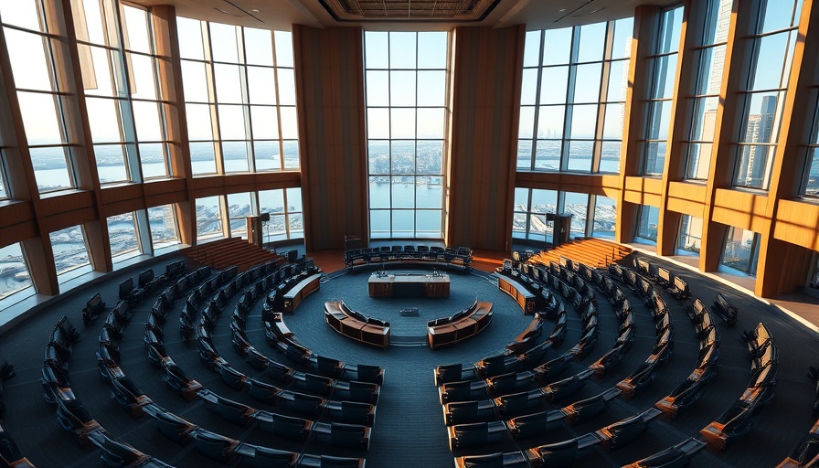 Ganztagsausbau Schleswig-Holstein legislative chamber with panoramic windows.