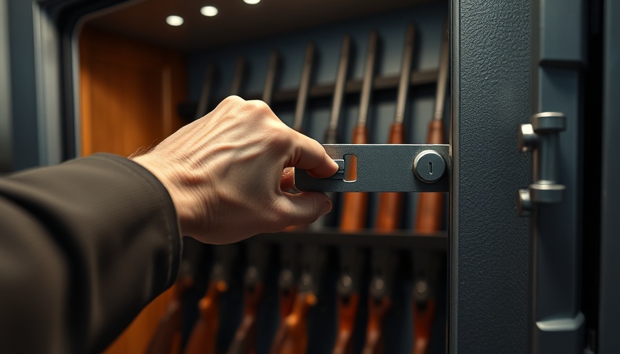 Rifles in a safe being unlocked during Waffenkontrollen Schleswig-Holstein.