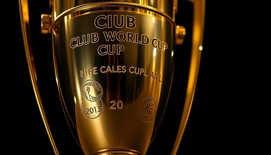 Elegant close-up of the Club World Cup trophy with intricate gold finish, Inter Miami gegen Palmeiras kostenlos empfangen.
