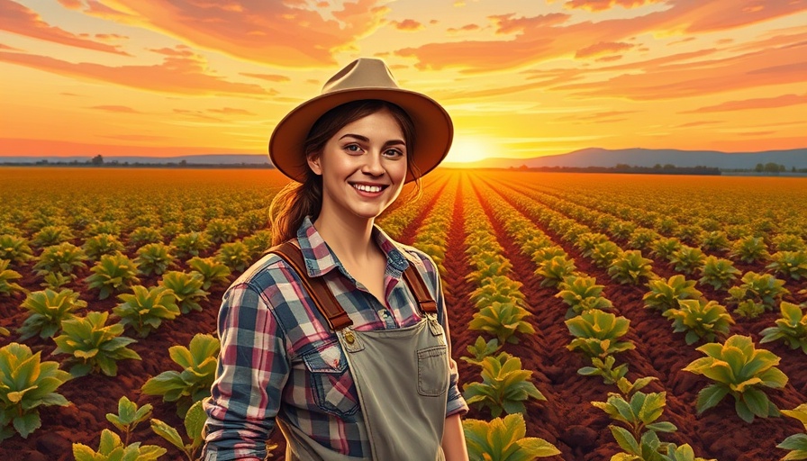 Frühkartoffelernte: Female farmer at sunset in a potato field.