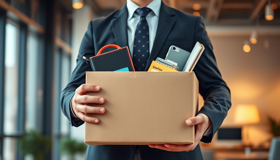 Professional holding box of items, symbolizing Microsoft Kündigungswelle.
