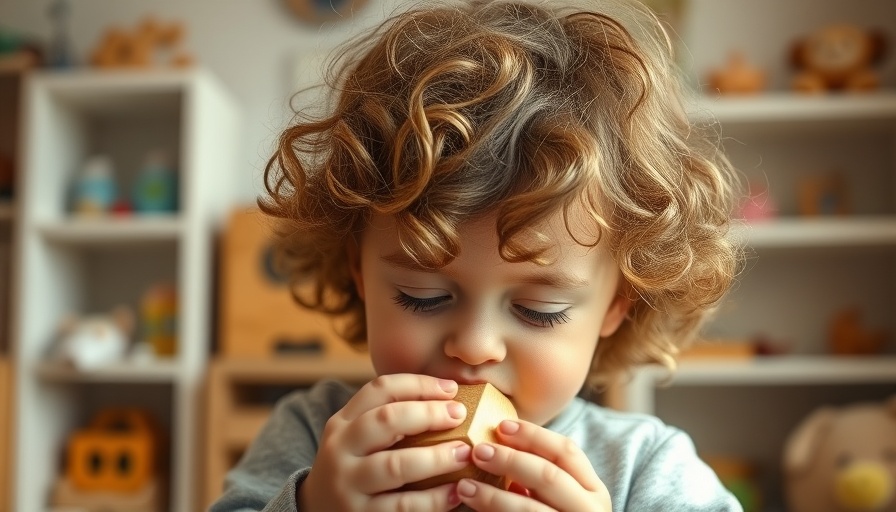 Child playing with wooden toy, Freies Spiel mit Holzspielzeug.
