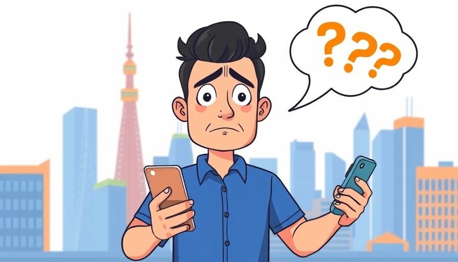 Perplexed man finding beste Netzabdeckung für Unternehmen.
