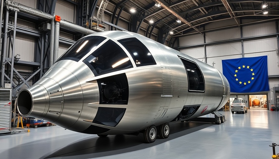 European spacecraft capsule in hangar for test flight.