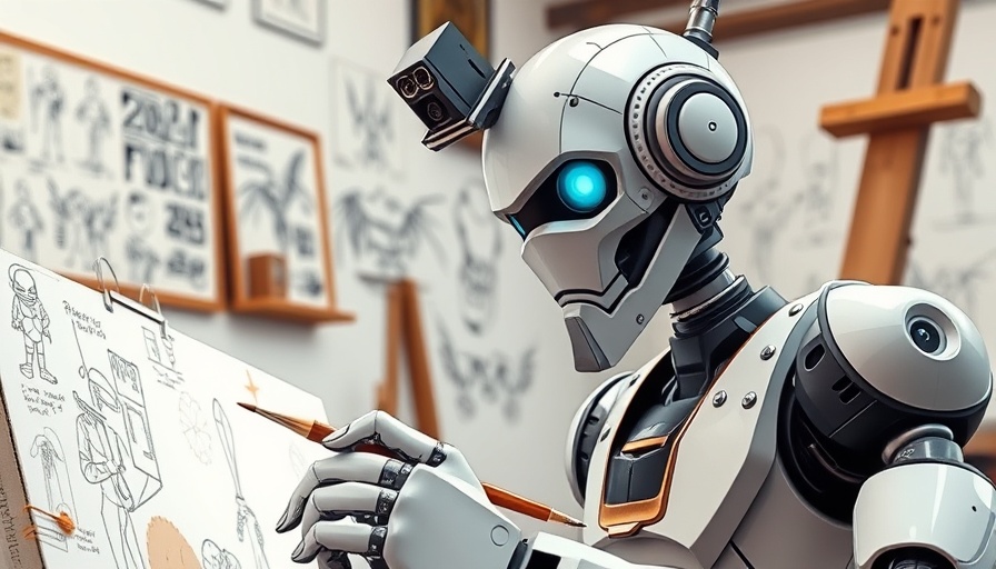 Generative KI und Fair Use: Robot artist painting in studio