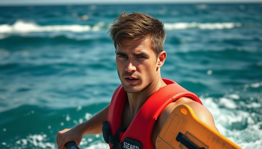 DLRG lifeguard on rescue board in Nord- und Ostsee