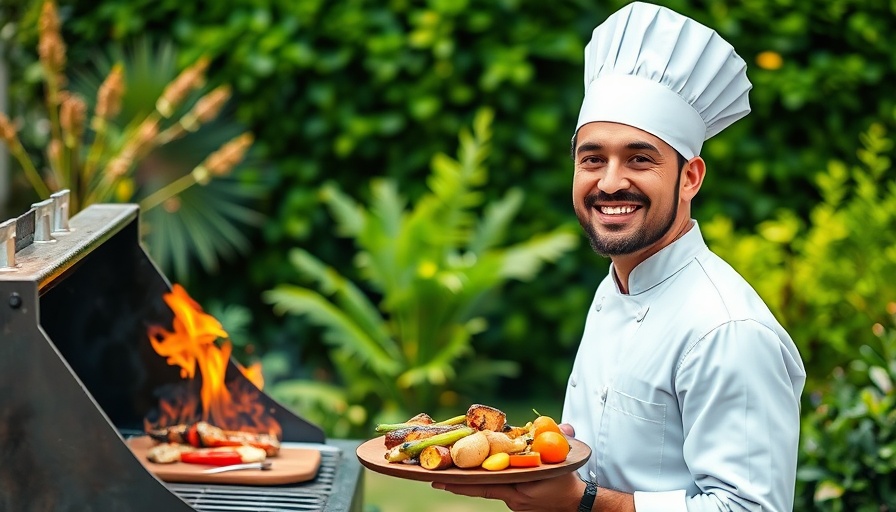 Grillen wie ein Profi: Chef grilling vegetables outdoors