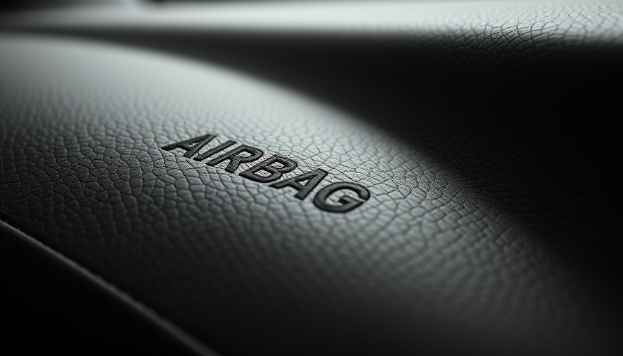 Volkswagen Rückruf Airbags - Close-up of airbag label on dashboard.