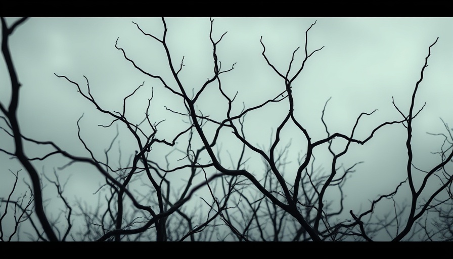 Rechtsradikalismus in Deutschland illustration with bare branches and text.