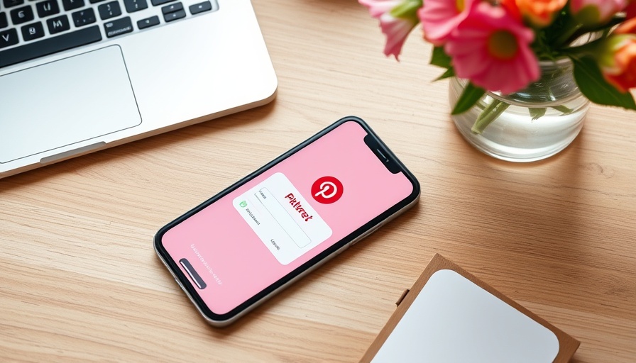 Pinterest login screen on smartphone for password reset