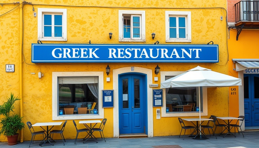 Beliebter Grieche geschlossen: Greek restaurant exterior with closed sign.