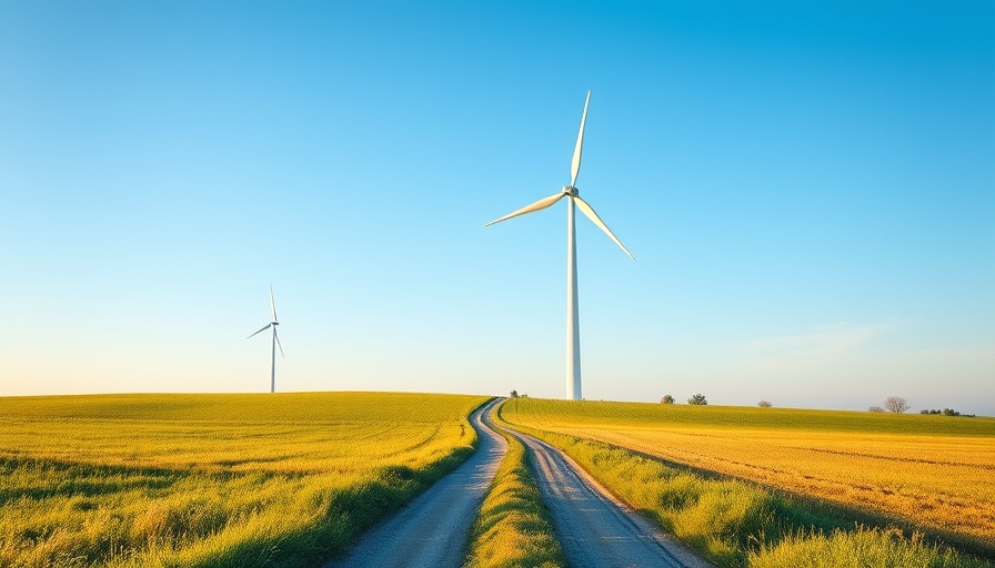 Wind turbines in rural landscape under blue sky, Windkraftanlagen Anwohner scene.