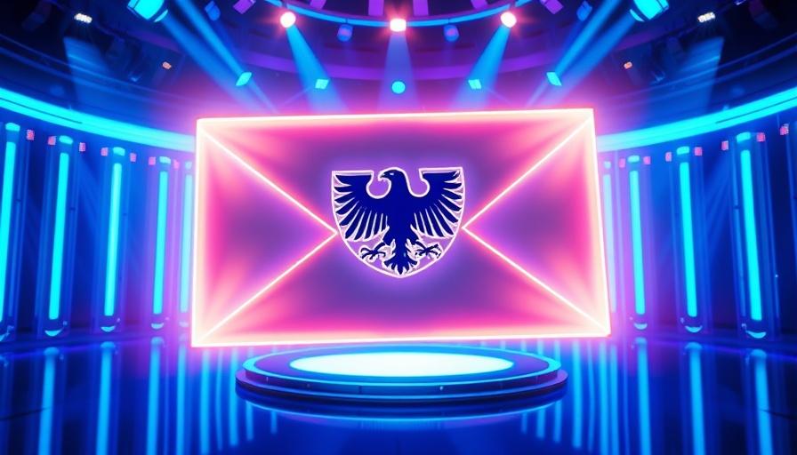 Digital envelope with German eagle for Bürgerpostfach Deutschland Datenschutz