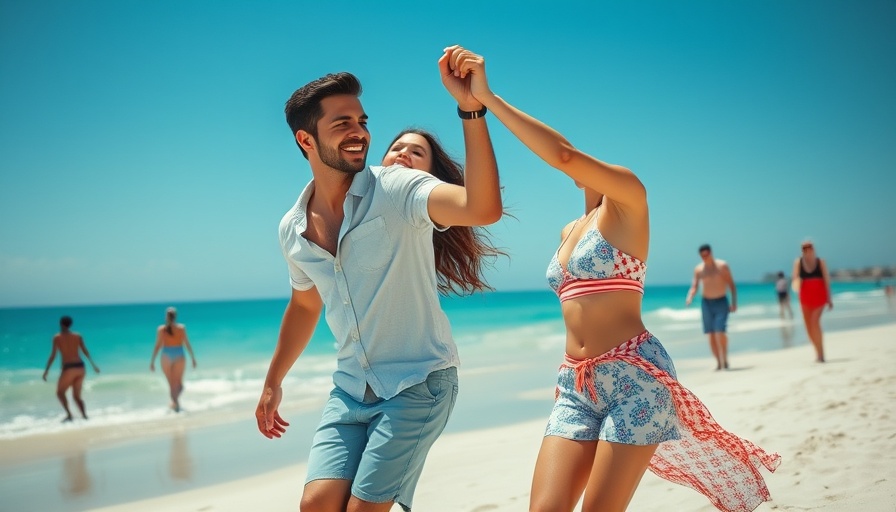 Couple enjoying Dirty Dancing on Ostseeküste beach.