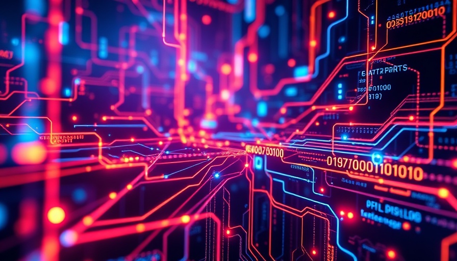 Cybersicherheit der Bundes-IT showcased in abstract digital display.
