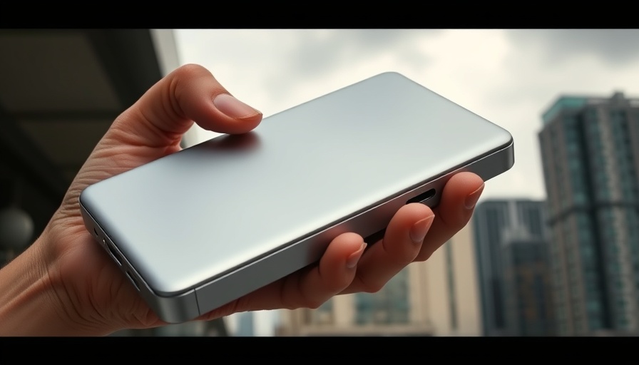 Plaud NotePin Test: Hand holding silver gadget outdoors.