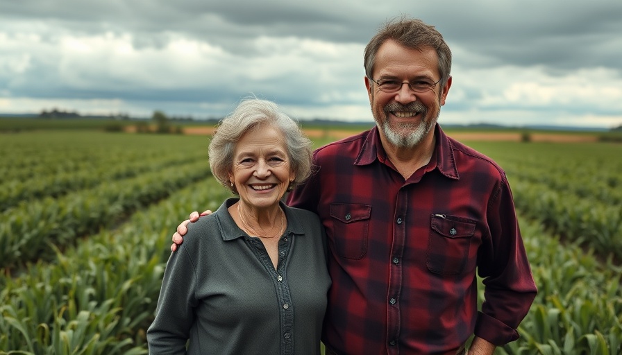 Smiling duo in a Stormarn field, representing Landwirtschaft Stormarn.