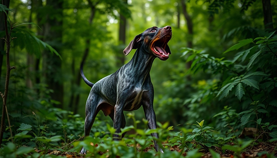 DRK-Rettungshunde in Reinbek: Rescue dog searching in forest.