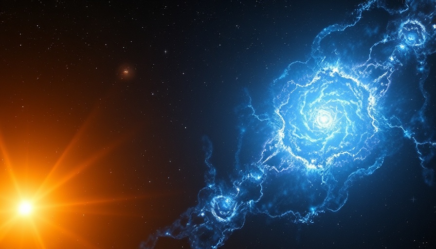 Cosmic interaction between stars capturing stardust and energy.