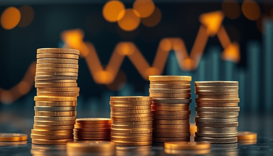 Verbraucherstimmung Deutschland: Stacks of coins with rising graph.
