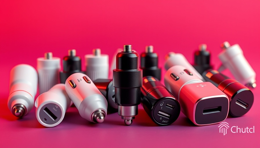 Diverse Android Auto wireless adapters on red and blue.