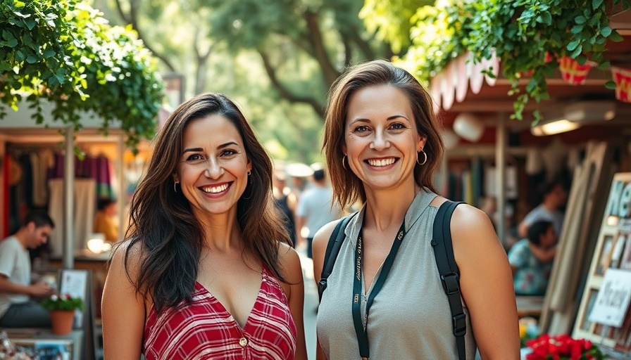 Two women at Flohmarkt der Gärten Langenhorn, smiling