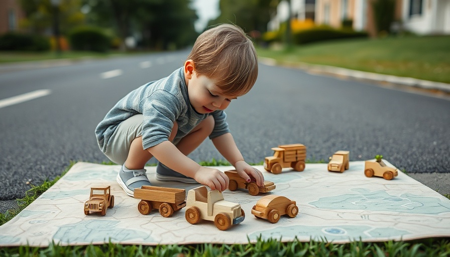 Kinder spielen mit Holzspielzeug im Freien