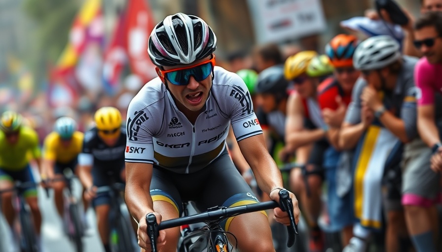Florian Lipowitz in Tour de France, racing with intense focus.