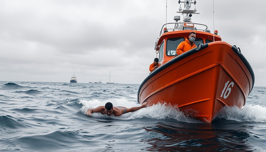 Suchaktion in Eckernförde: Rescue team on boat searching for missing swimmer.