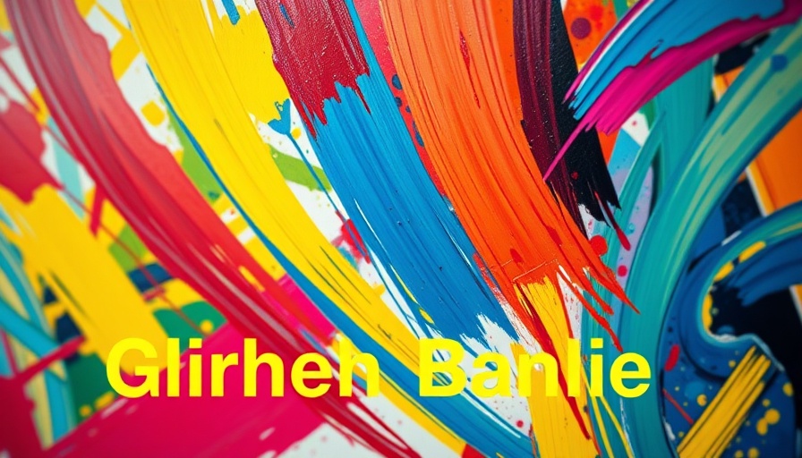 Colorful abstract painting at Norddeutsche Realisten exhibition.