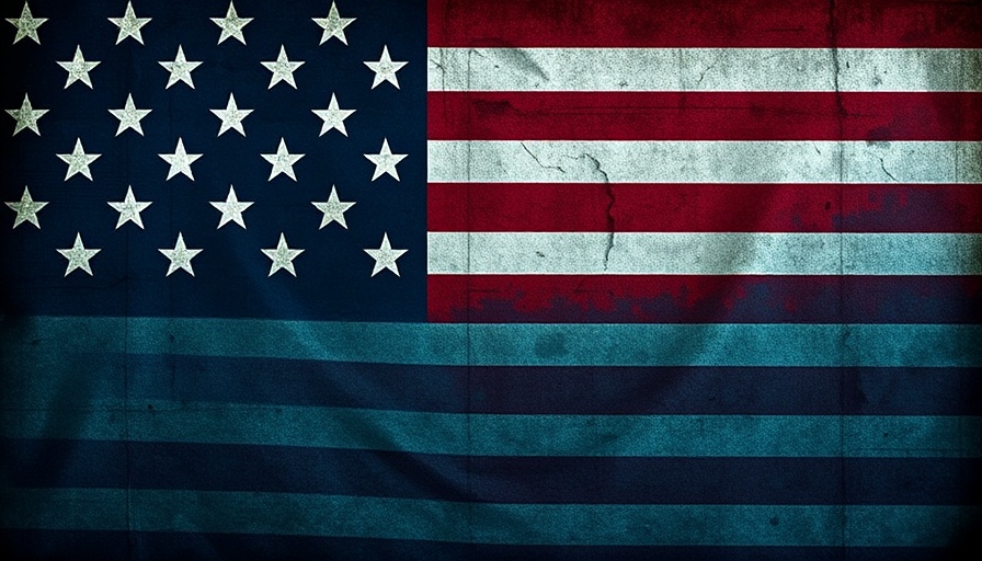 Surveillance-themed American flag with eye symbols.