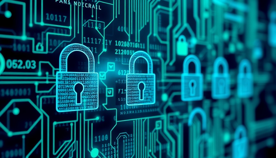 Secure password illustration with abstract padlocks and digital interface.