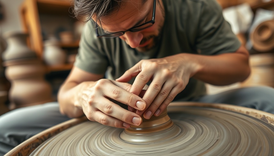 Close-up of a potter shaping clay, capturing focused artistry, EU Regelungen für KI-Modelle.