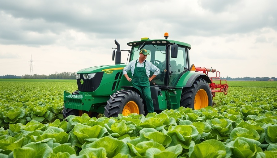Technische Pannen in der Erntezeit: Farmer with tractor on the field.