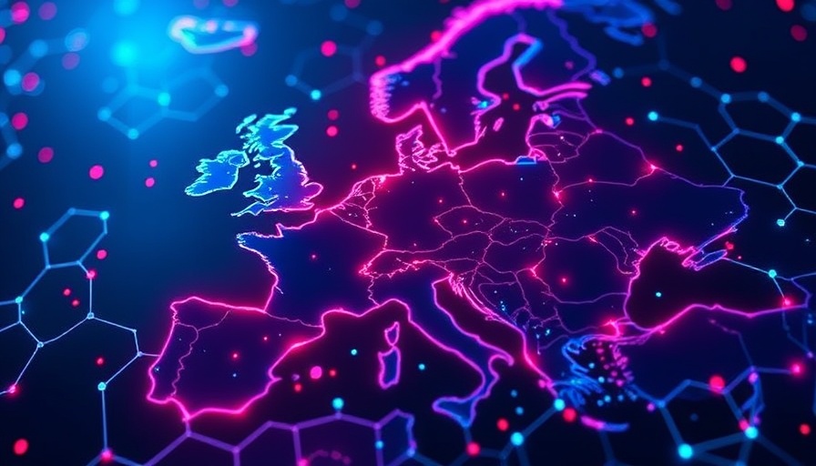 Futuristic digital map of Europe with hexagonal network, Digital Networks Act
