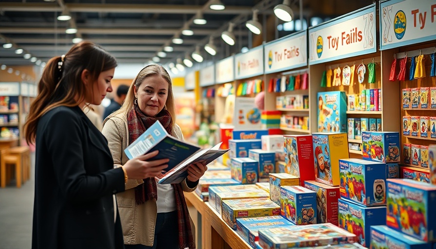 Nordstil 2025 Spielzeugmesse toy fair with women discussing products.