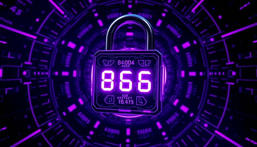 Futuristic digital padlock representing age verification.