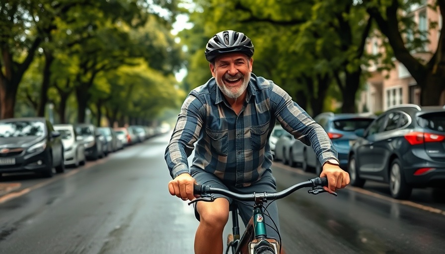 Man cycling on Radwege Quickborn, wet suburban road.