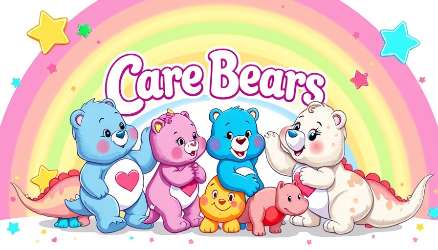 Colorful Glücksbärchies Ausmalbilder with dinosaurs and Care Bears.