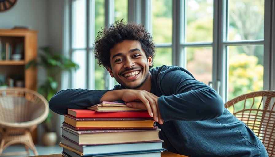 Sylter Buchautorin Erfolgsgeschichte: smiling person with books indoors.