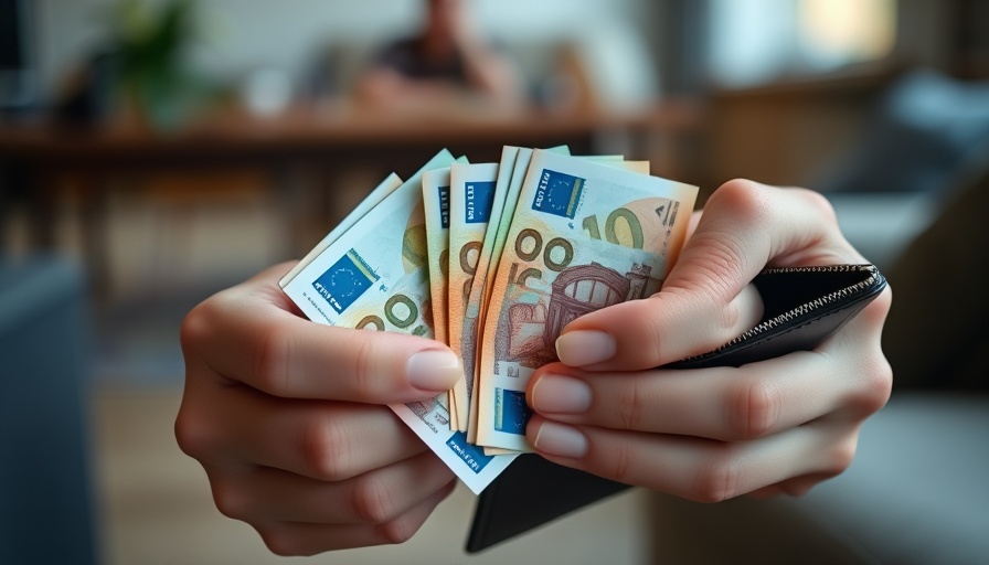 10er-Regel fürs Sparen im Alltag: Euro bills in wallet close-up.