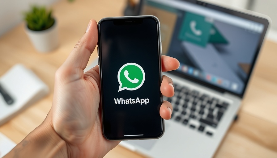 Smartphone displaying Meta AI in WhatsApp logo.