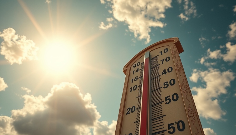 Extreme Hitze in Deutschland symbolisiert durch ein Thermometer unter der Sonne.