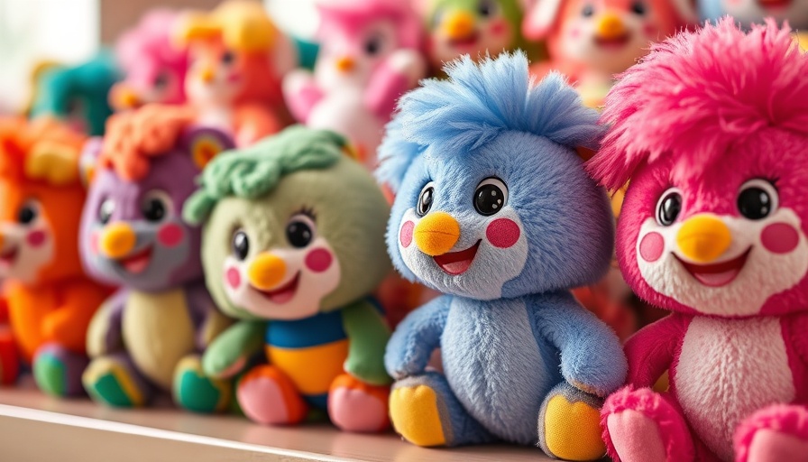 Colorful Glücksbärchis toys in a playful display.