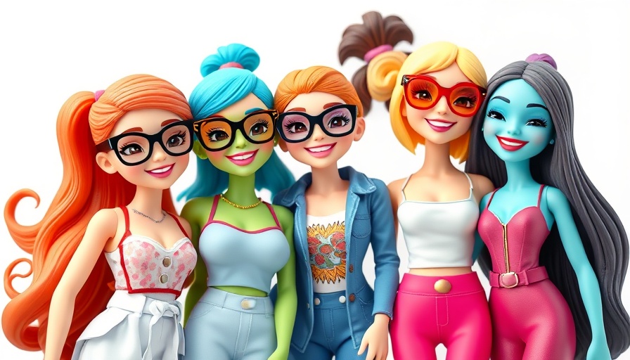 Kawaii Hi Puppen dolls with colorful outfits and cheerful expressions.