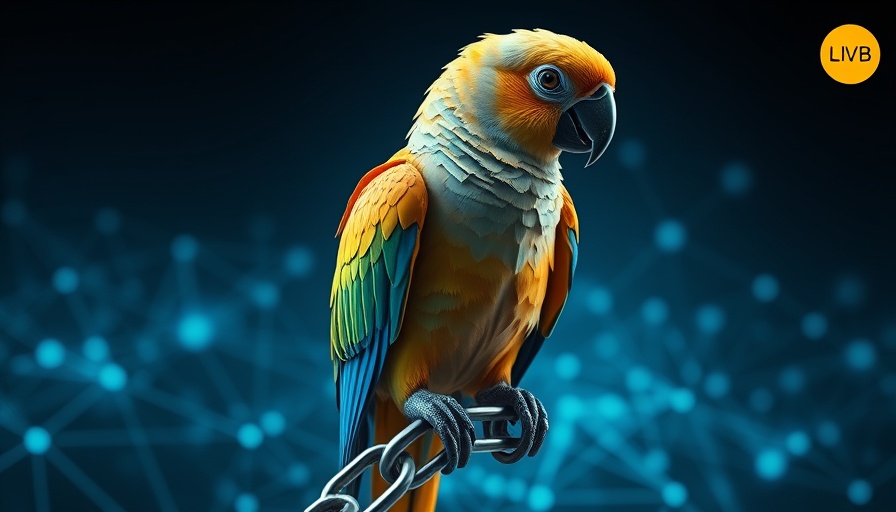 Digital polygonal parrot image with glowing network theme for Retrieval Augmented Generation Workshop.