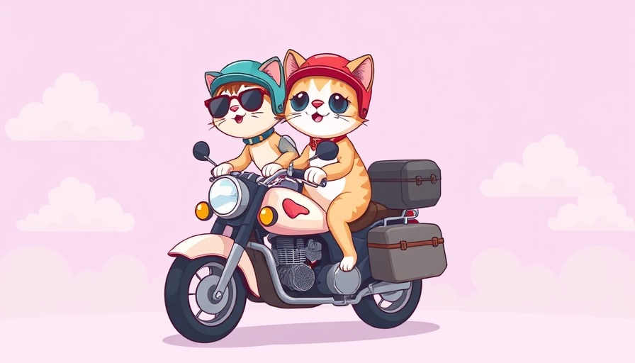 Pembe the Pink Cat Lizenzmarke cartoon cats on motorcycle with sidecar