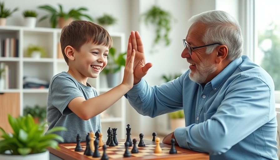 Mentoren für Kinder und Jugendliche playing chess and high-fiving