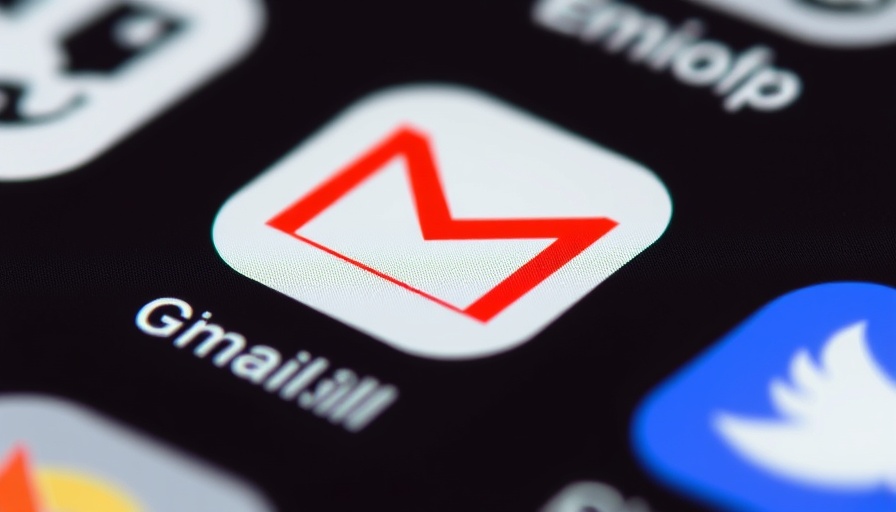 Gmail app icon close-up, symbolizing 'Cyberangriff auf Gmail'.